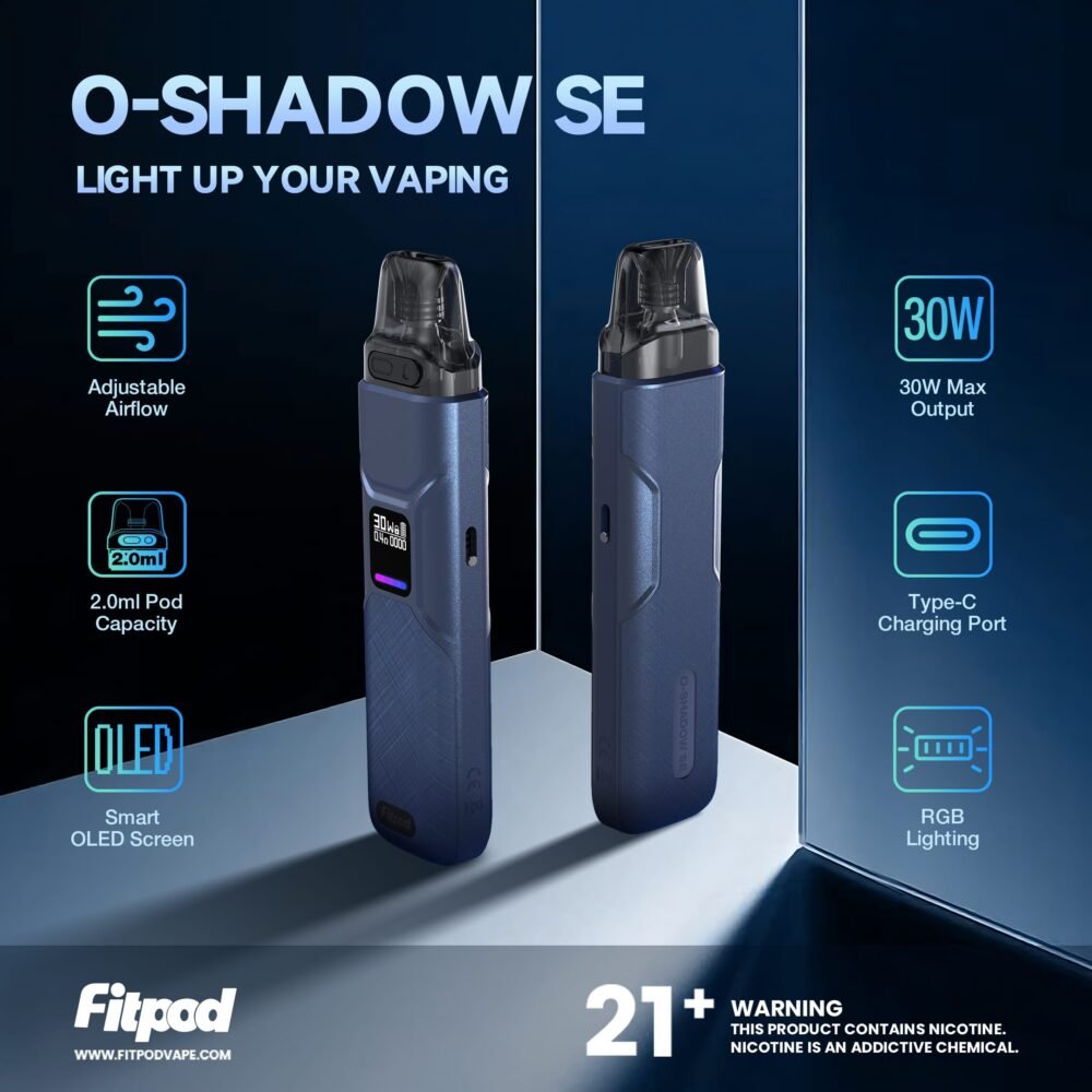 【小煙主機】FITPOD O-SHADOW SE套組｜自由調氣+LED顯示｜適用OXVA Xlim主機